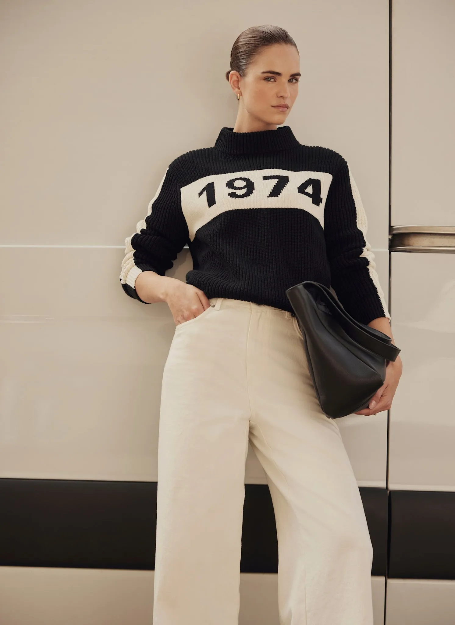 Black Cotton Blend Graphic Knit Jumper sold by Mint Velvet product image thumbnail 3