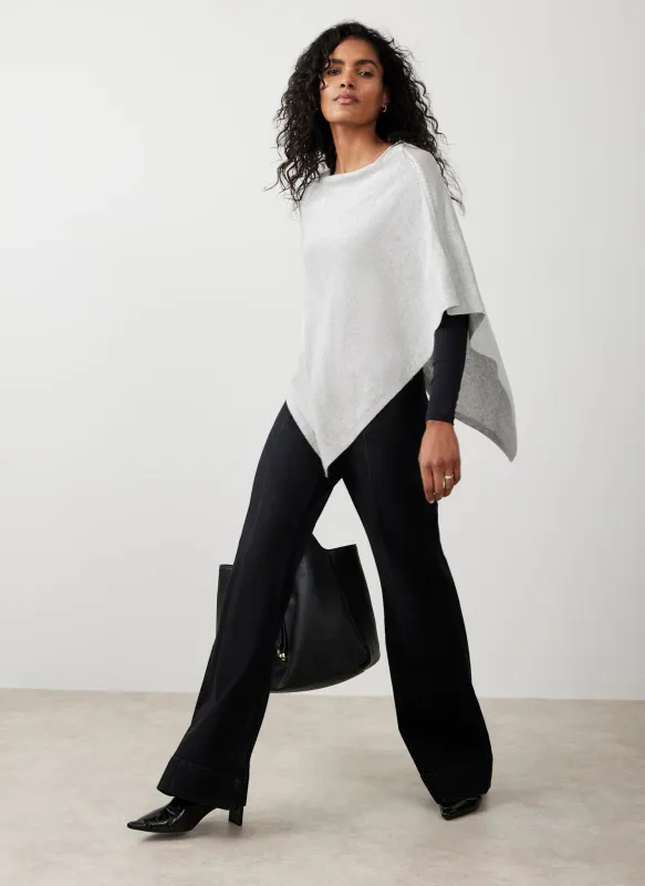 Grey Cotton Blend Stitch Detail Poncho sold by Mint Velvet