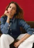 Indigo Denim Embellished Collar Shirt sold by Mint Velvet