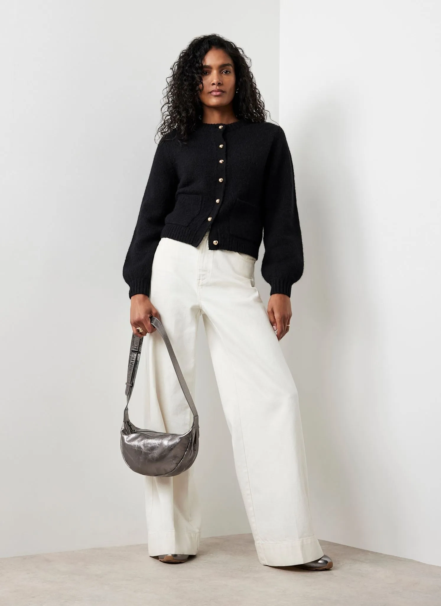 Black Wool Blend Cardigan sold by Mint Velvet product image thumbnail 5