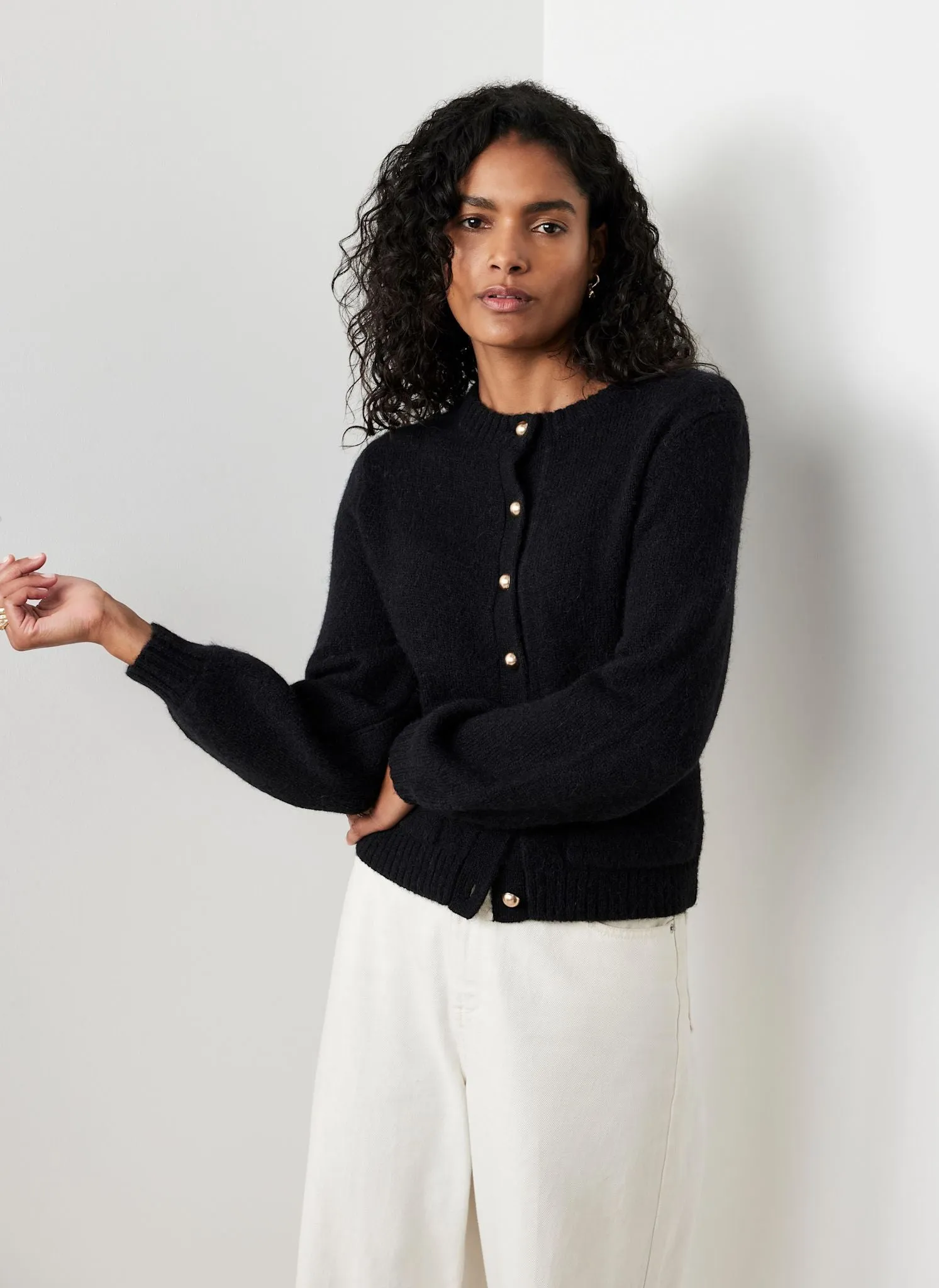 Black Wool Blend Cardigan sold by Mint Velvet product image thumbnail 2