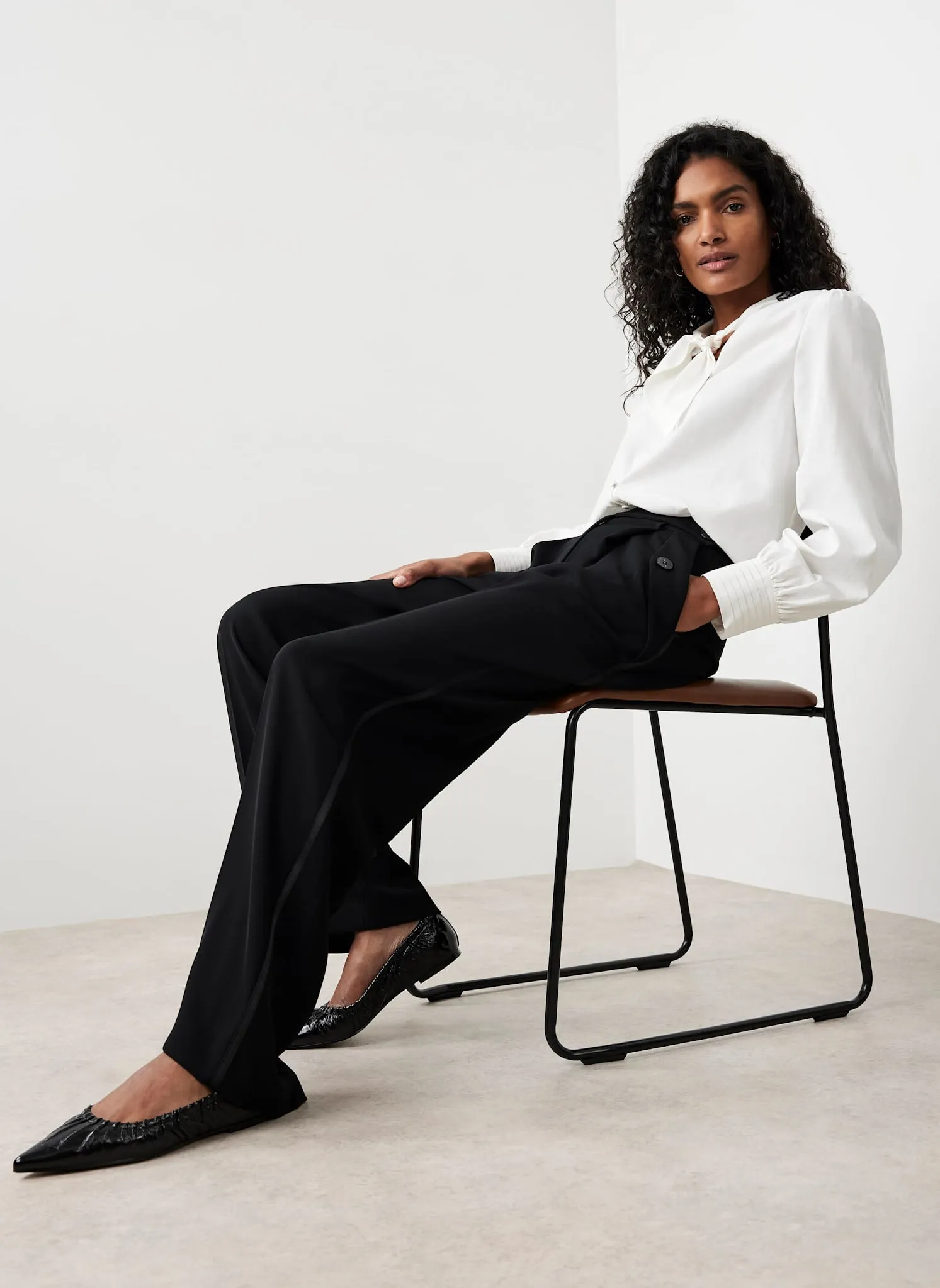 Black Tailored Wide Trousers sold by Mint Velvet product image thumbnail 2