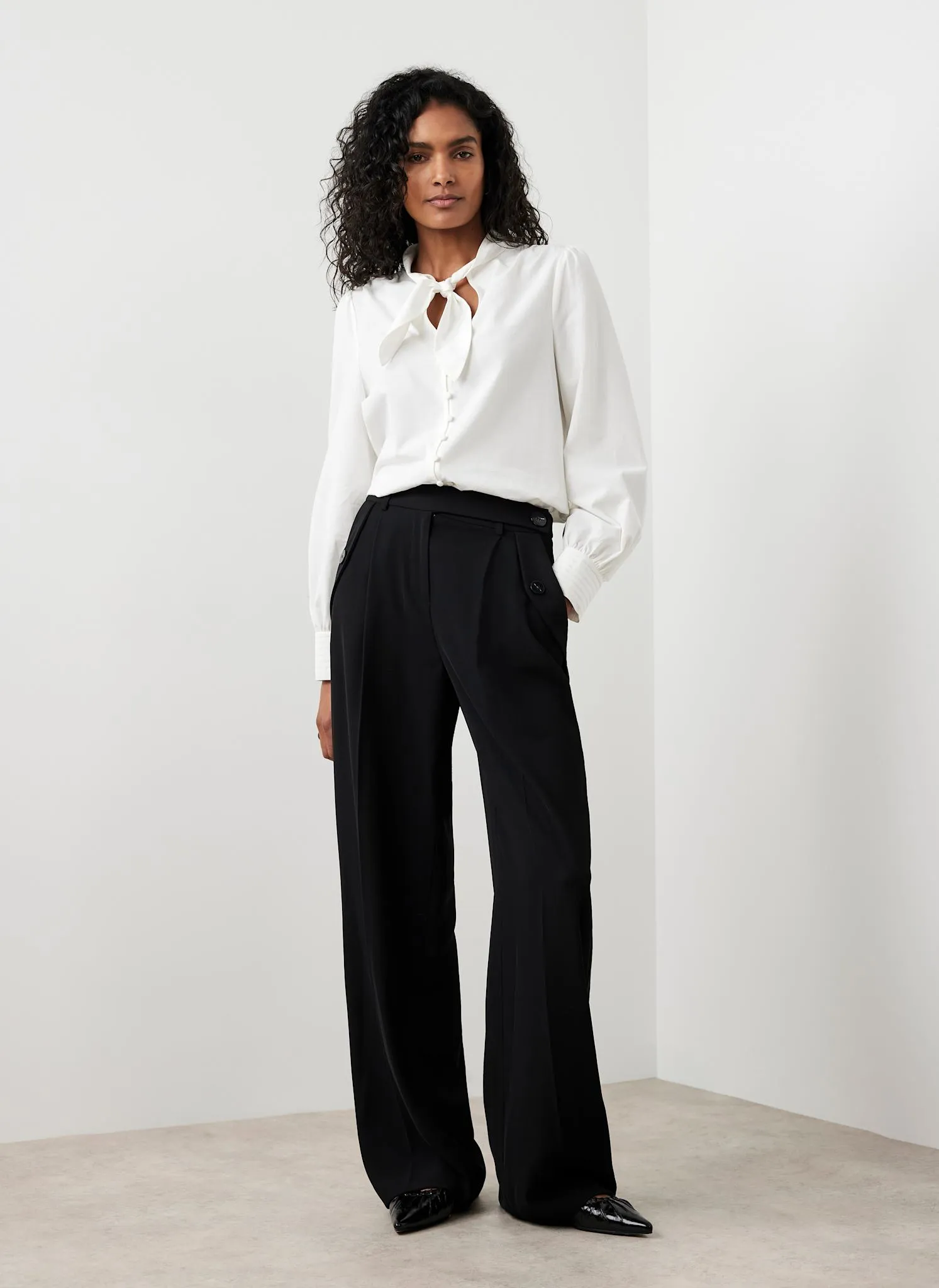 Black Tailored Wide Trousers sold by Mint Velvet product image thumbnail 5
