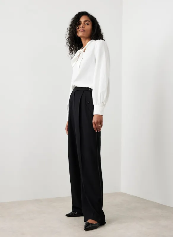 Black Tailored Wide Trousers sold by Mint Velvet