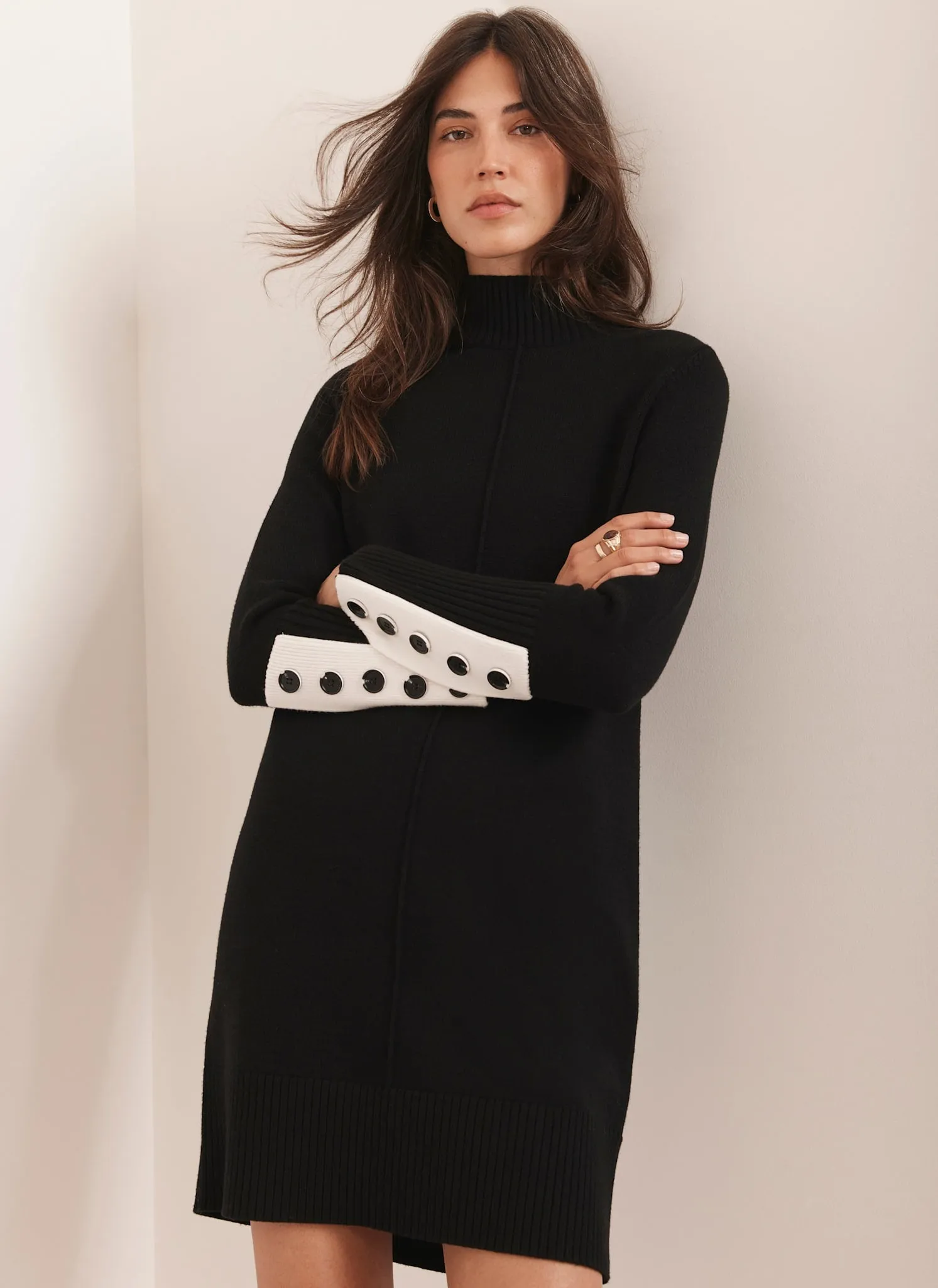 Black Knit Mini Dress sold by Mint Velvet