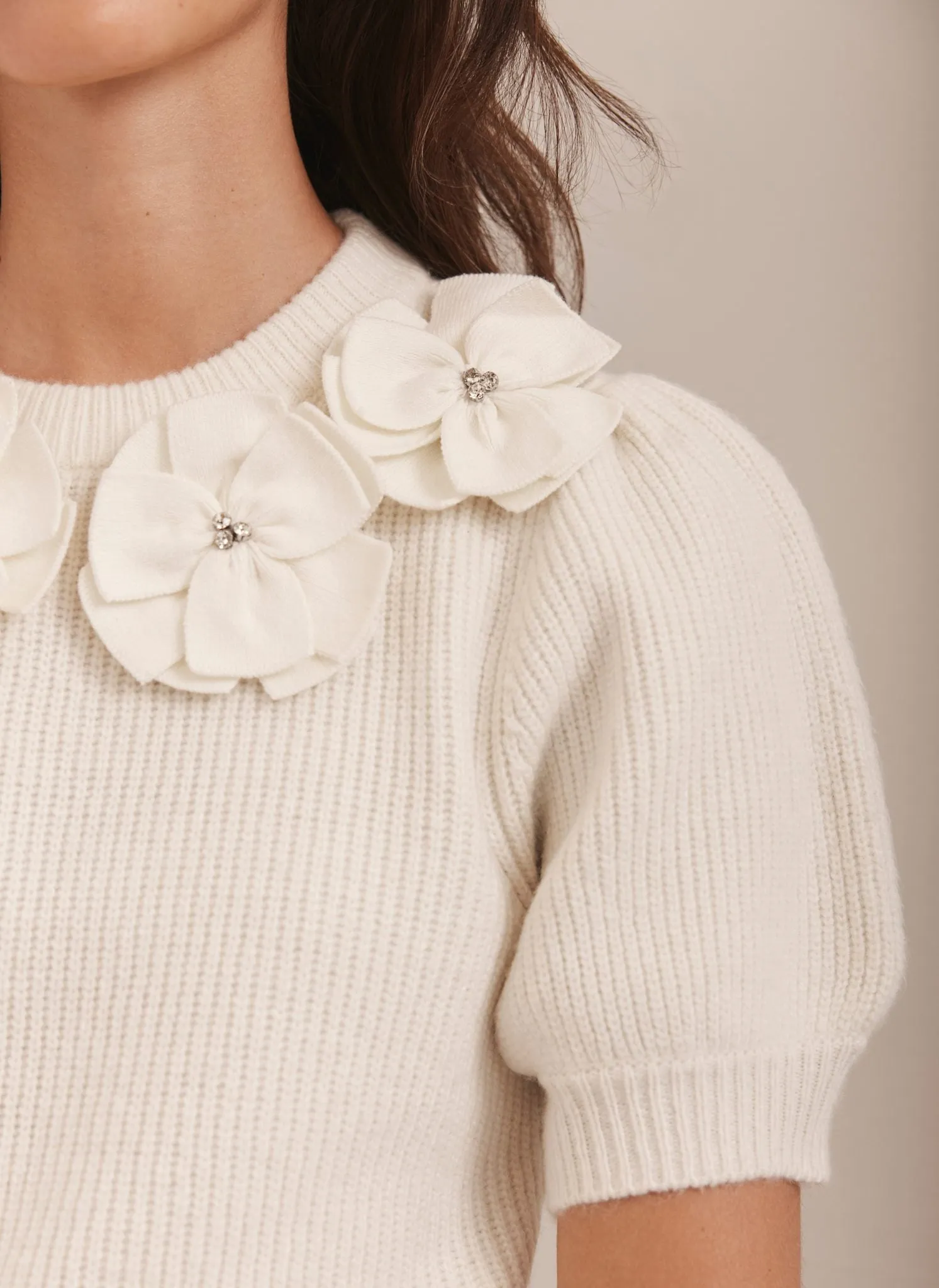 Cream Flower Knit Top sold by Mint Velvet product image thumbnail 4
