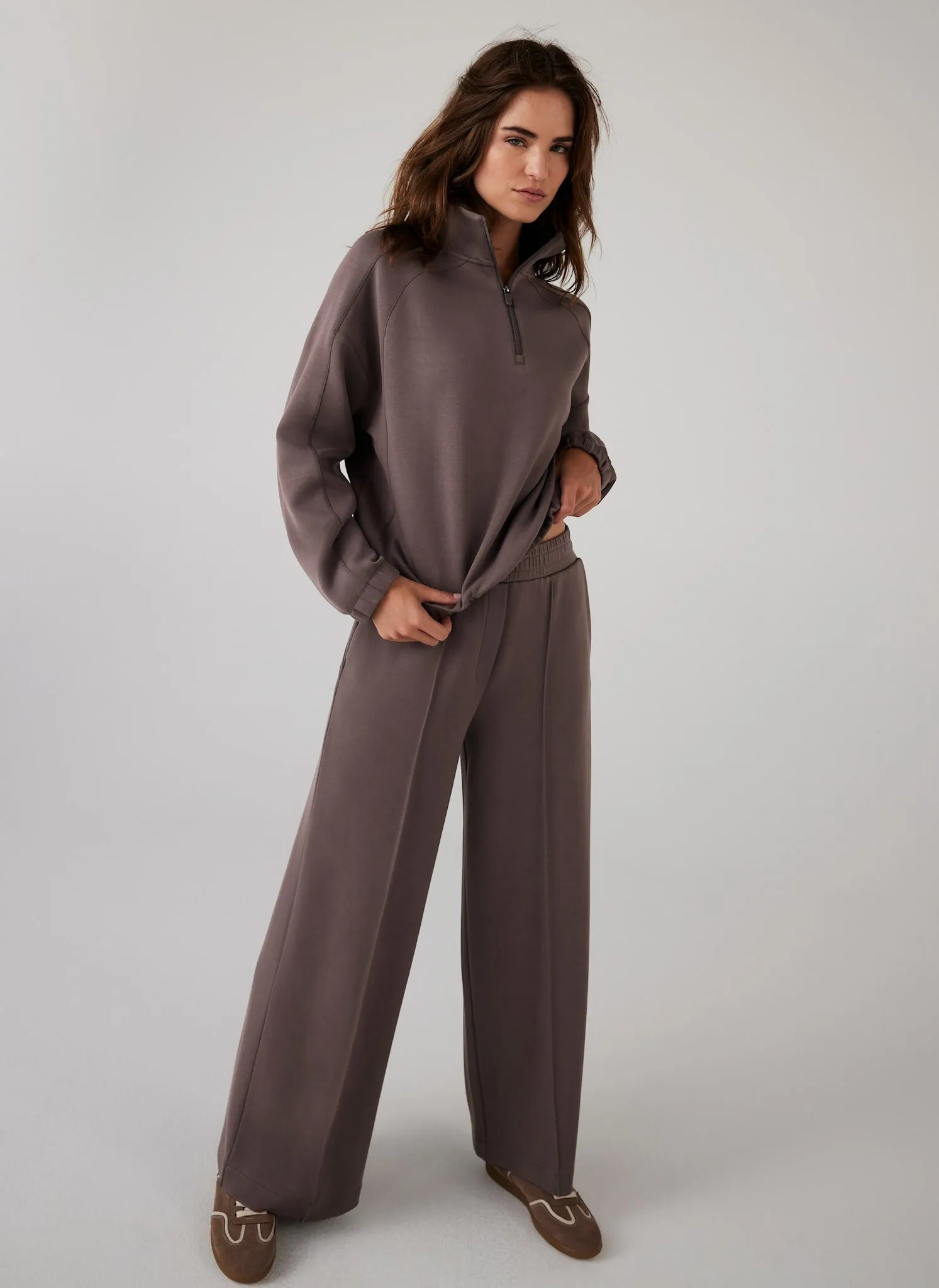 Brown Super Soft Wide Joggers sold by Mint Velvet product image thumbnail 3