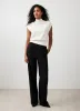 Black Button Detail High Waisted Wide Trousers sold by Mint Velvet