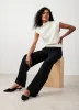 Black Button Detail High Waisted Wide Trousers sold by Mint Velvet