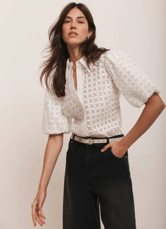 White Applique Petal Shirt sold by Mint Velvet