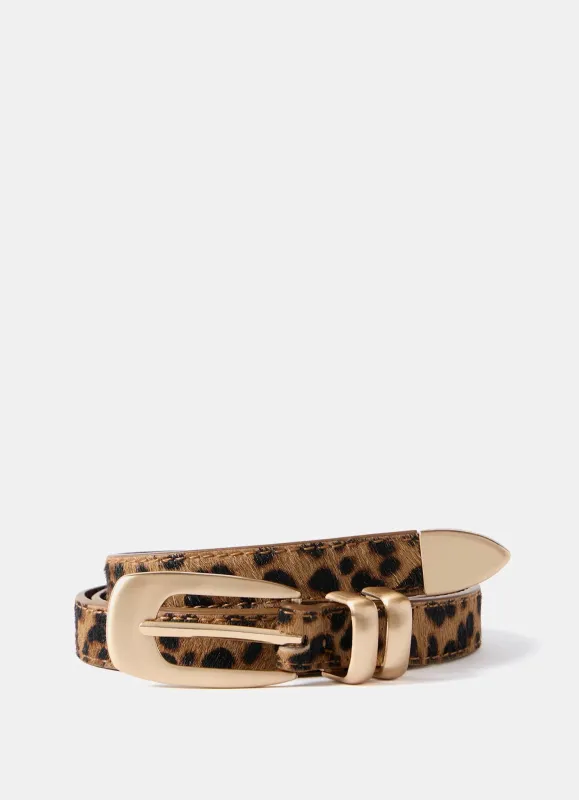 Leopard Print Textured Leather Belt sold by Mint Velvet
