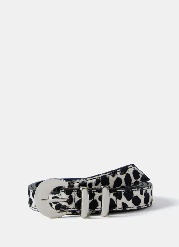 Animal Print Textured Leather Belt sold by Mint Velvet