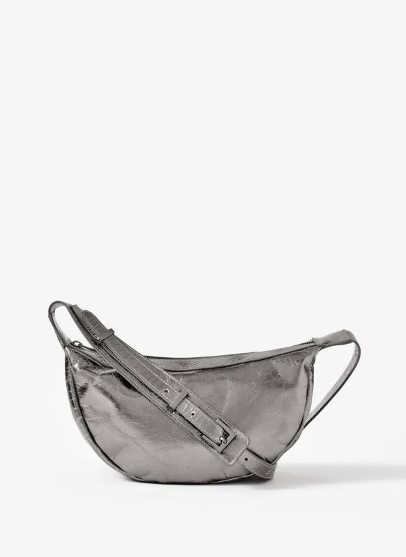 Dolly Silver Leather Scoop Sling Bag sold by Mint Velvet