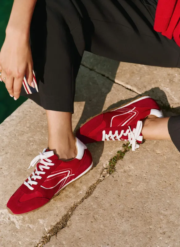 Cali Red Suede Trainers sold by Mint Velvet