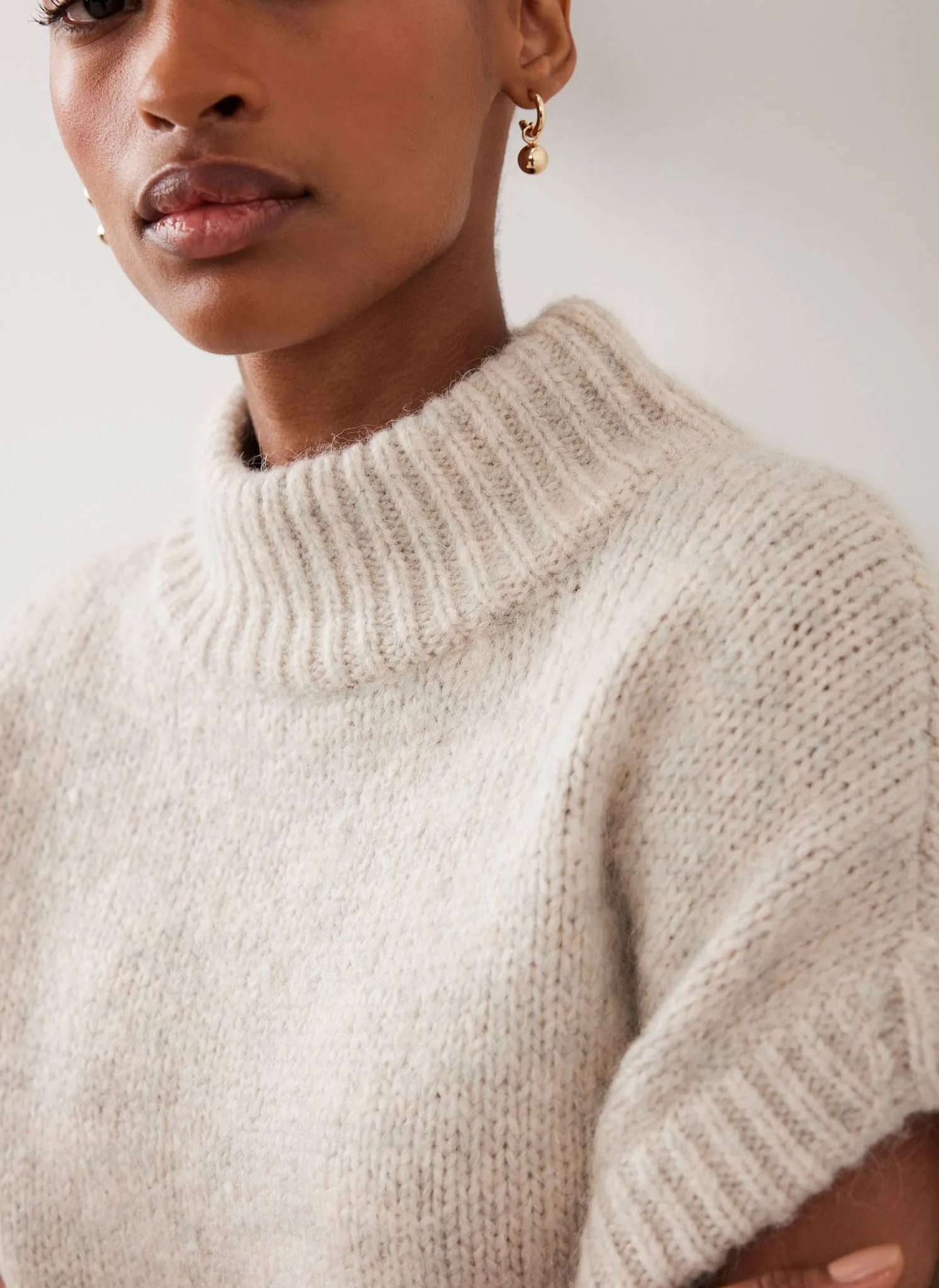 Neutral Wool Blend Knit Top sold by Mint Velvet product image thumbnail 4