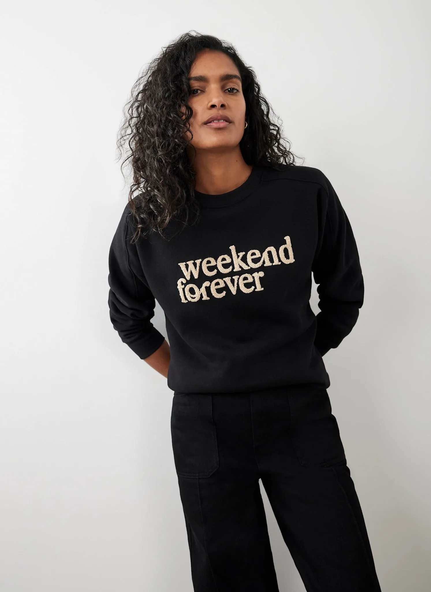 Black Weekend Slogan Sweatshirt sold by Mint Velvet product image thumbnail 5