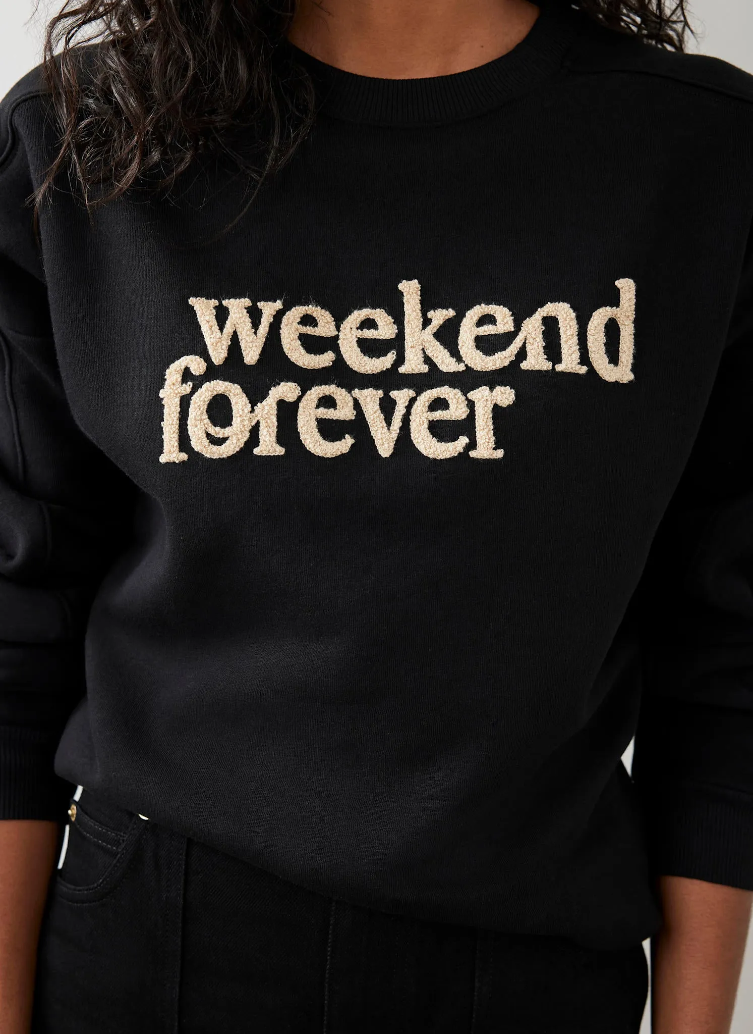 Black Weekend Slogan Sweatshirt sold by Mint Velvet product image thumbnail 4
