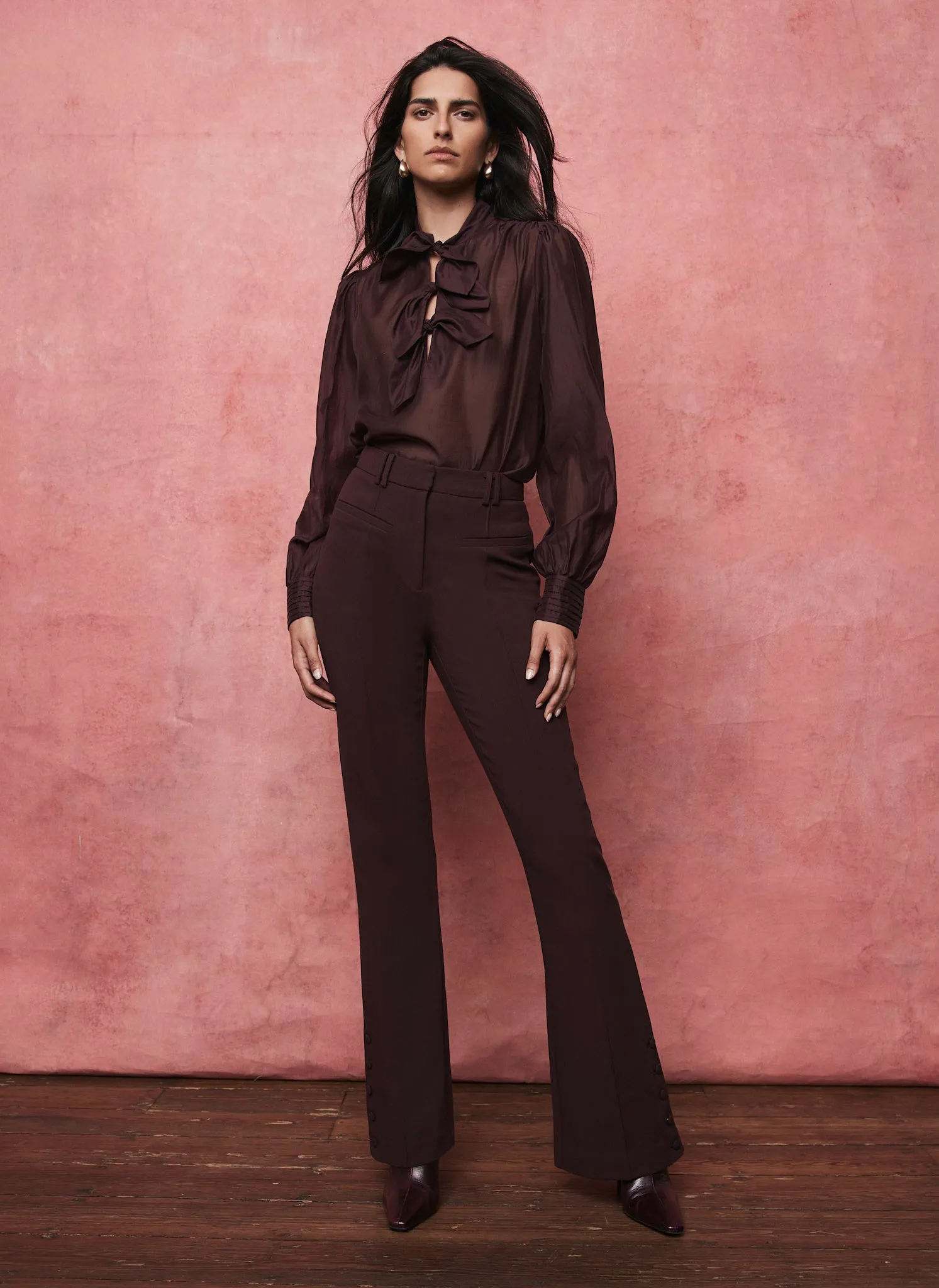 Burgundy Bow Detail Blouse sold by Mint Velvet product image thumbnail 3