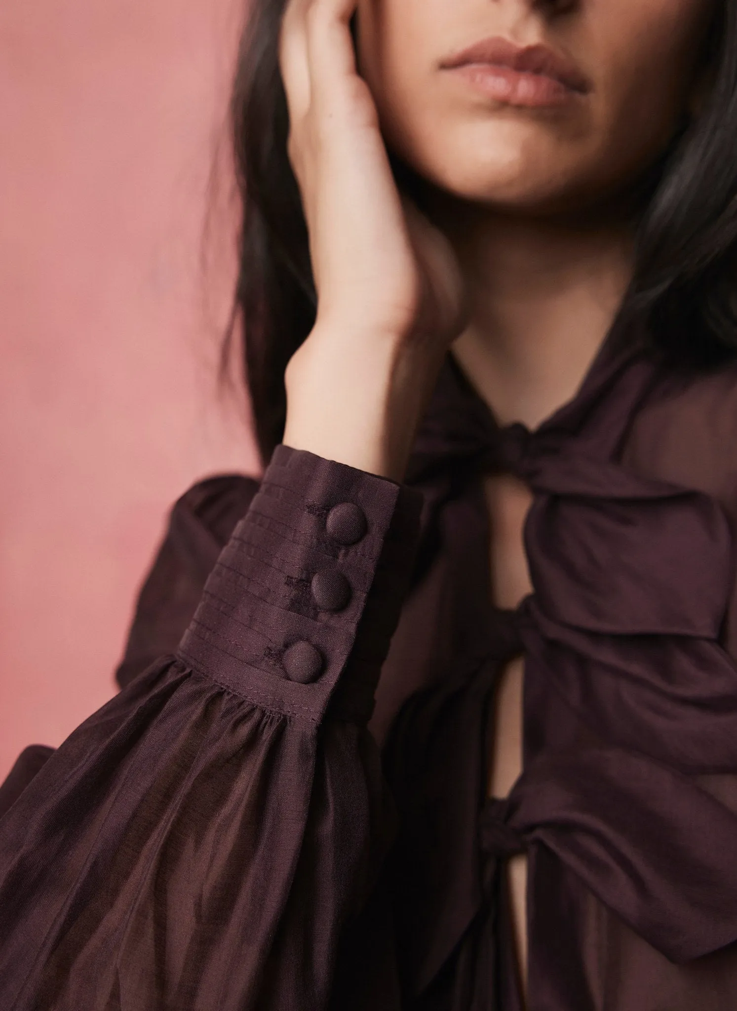 Burgundy Bow Detail Blouse sold by Mint Velvet product image thumbnail 4