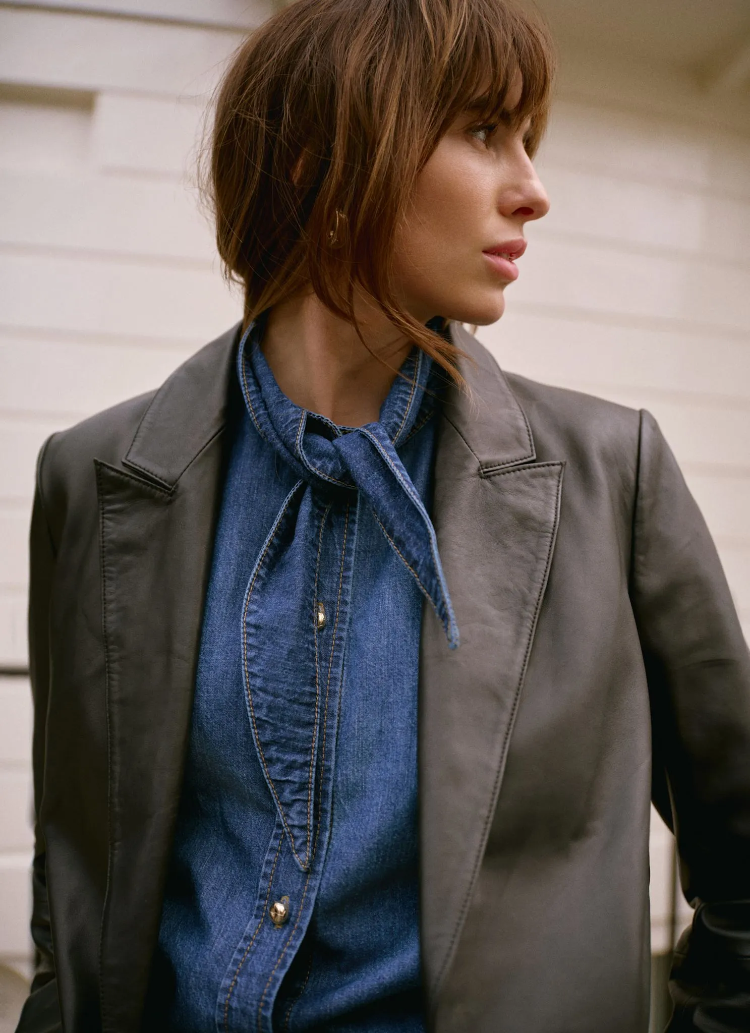 Black Leather Single Breasted Blazer sold by Mint Velvet product image thumbnail 3