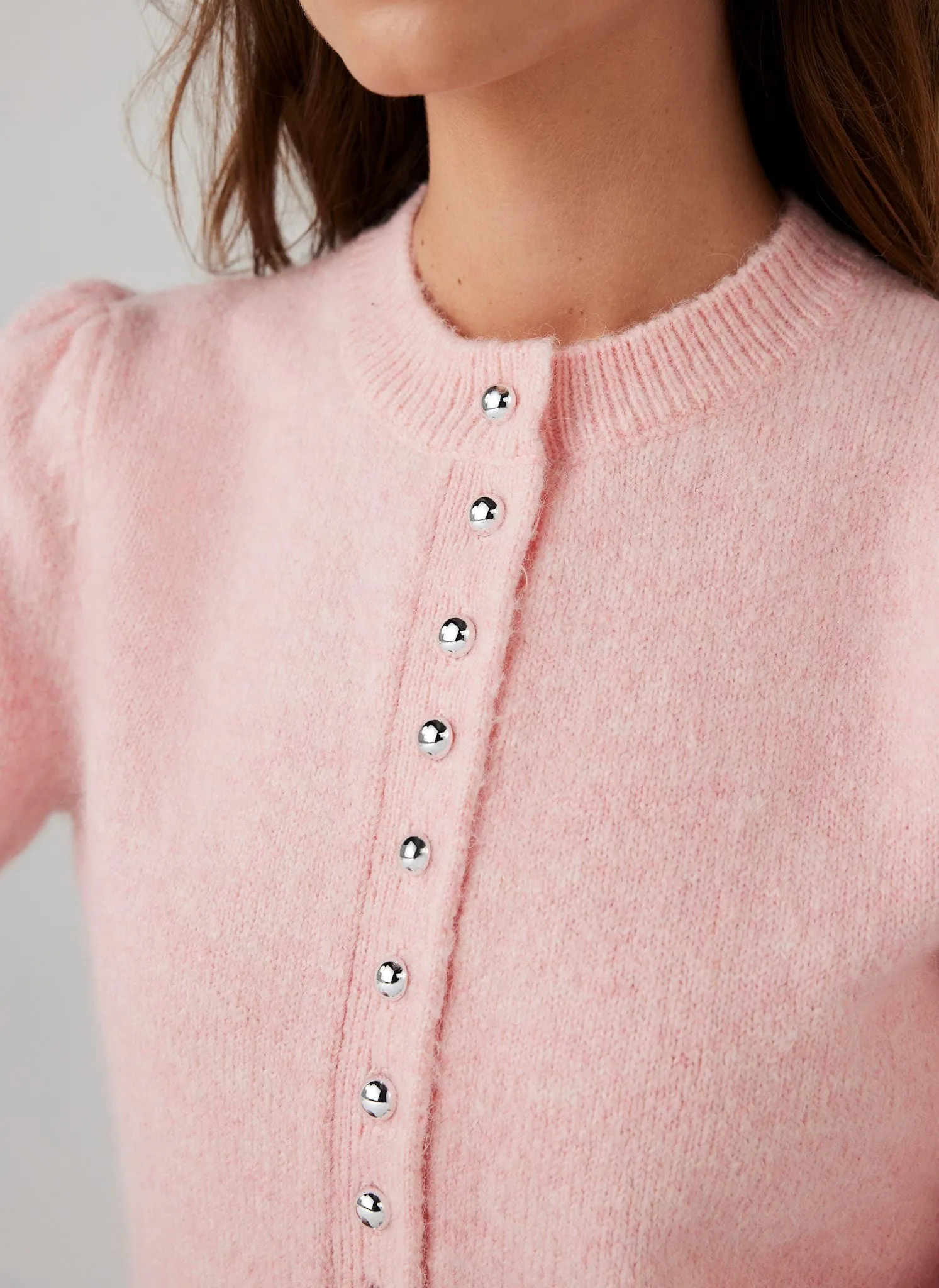 Pink Wool Blend Knit Cardigan sold by Mint Velvet product image thumbnail 3