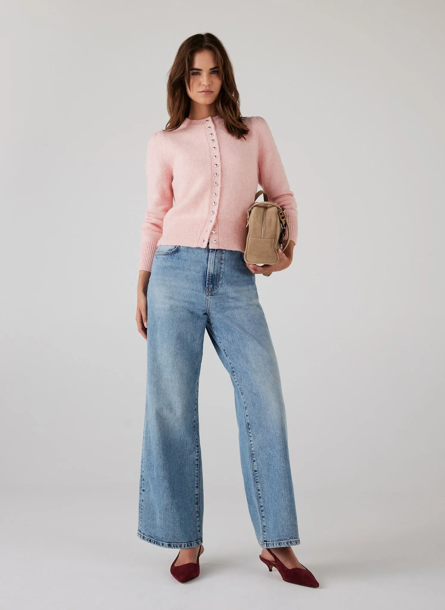 Pink Wool Blend Knit Cardigan sold by Mint Velvet product image thumbnail 5