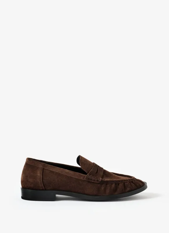 Gigi Brown Suede Penny Loafers sold by Mint Velvet