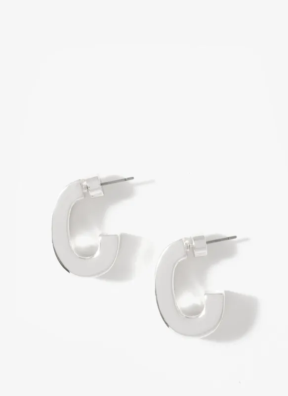 Silver Tone Curved Earrings sold by Mint Velvet