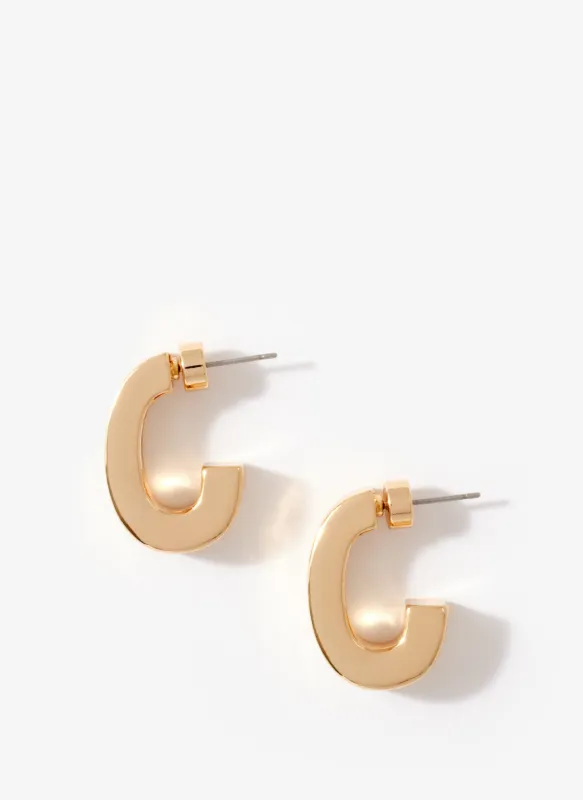 Gold Tone Curved Earrings sold by Mint Velvet