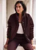 Burgundy Satin Bomber Jacket sold by Mint Velvet