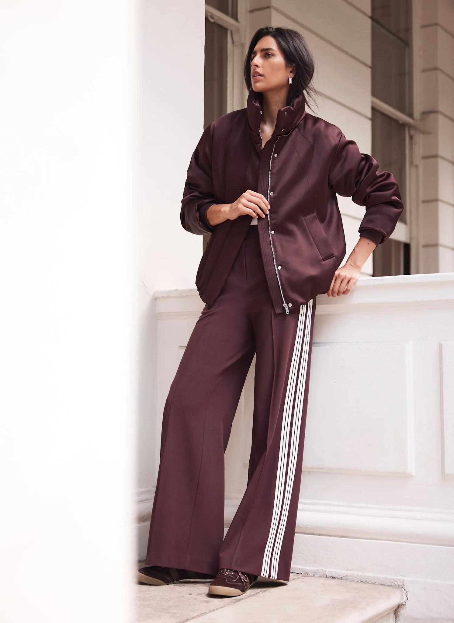 Burgundy Satin Bomber Jacket sold by Mint Velvet product image thumbnail 2