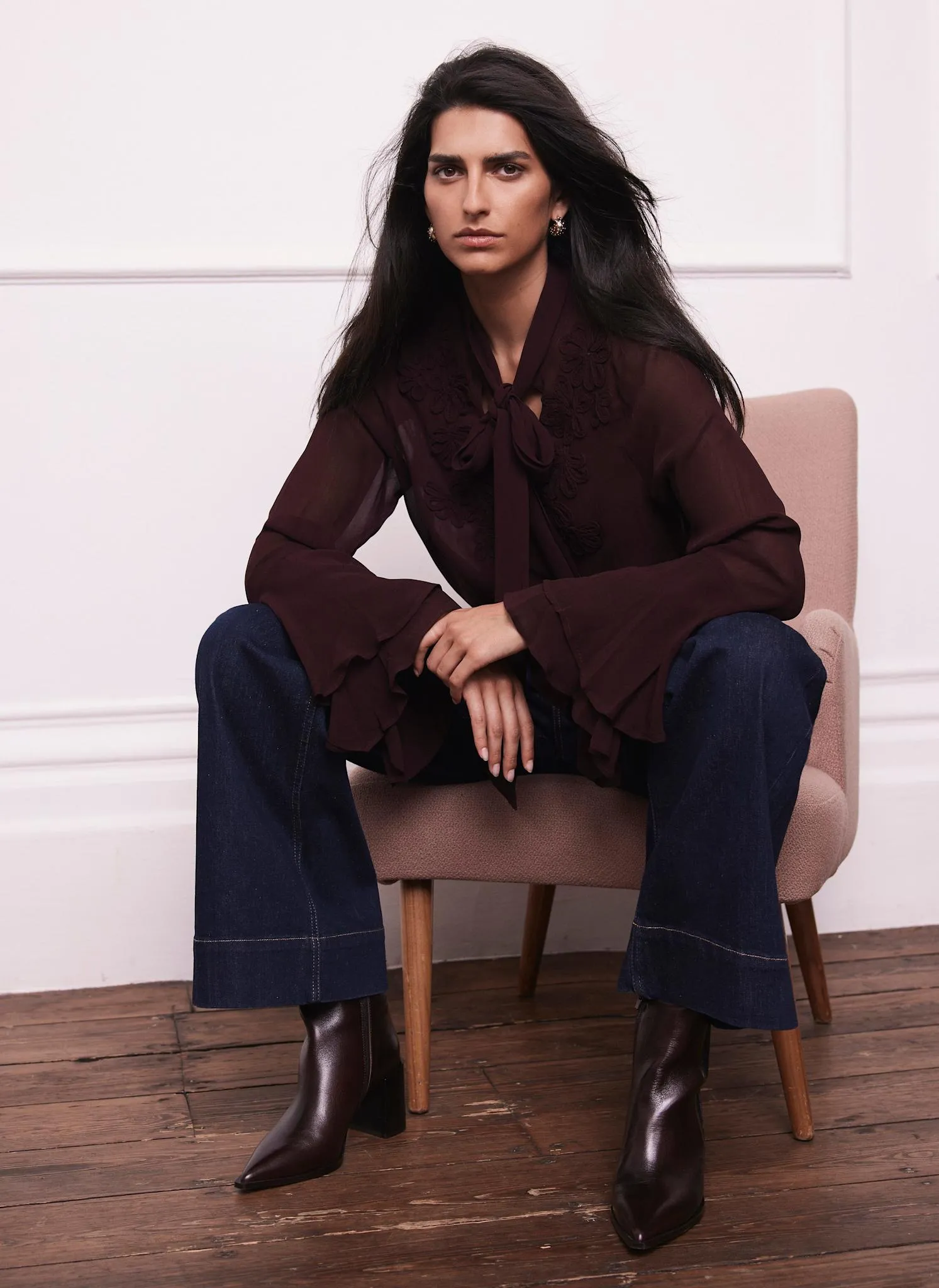 Burgundy Floral Detail Blouse sold by Mint Velvet product image thumbnail 2