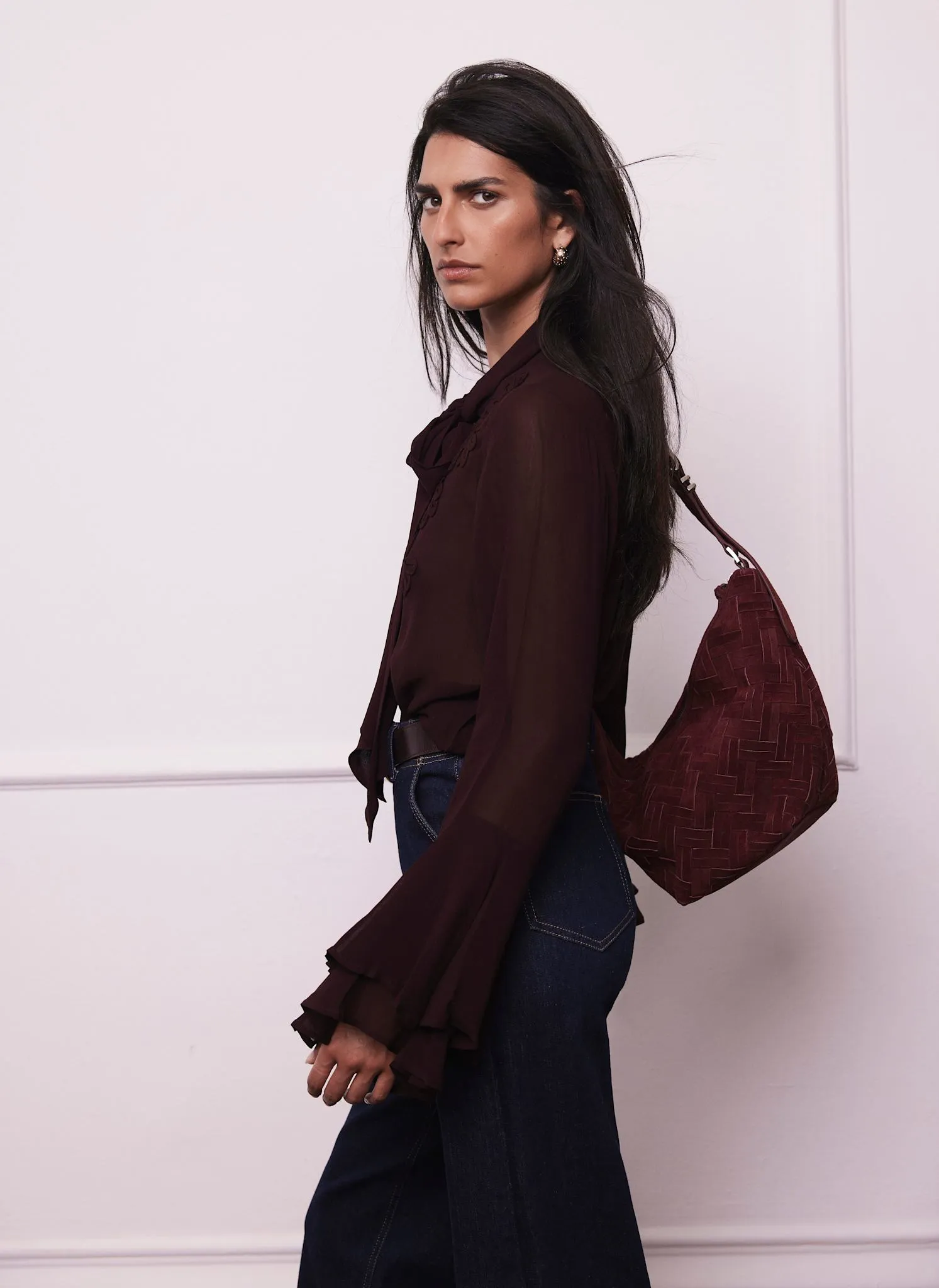 Burgundy Floral Detail Blouse sold by Mint Velvet product image thumbnail 3