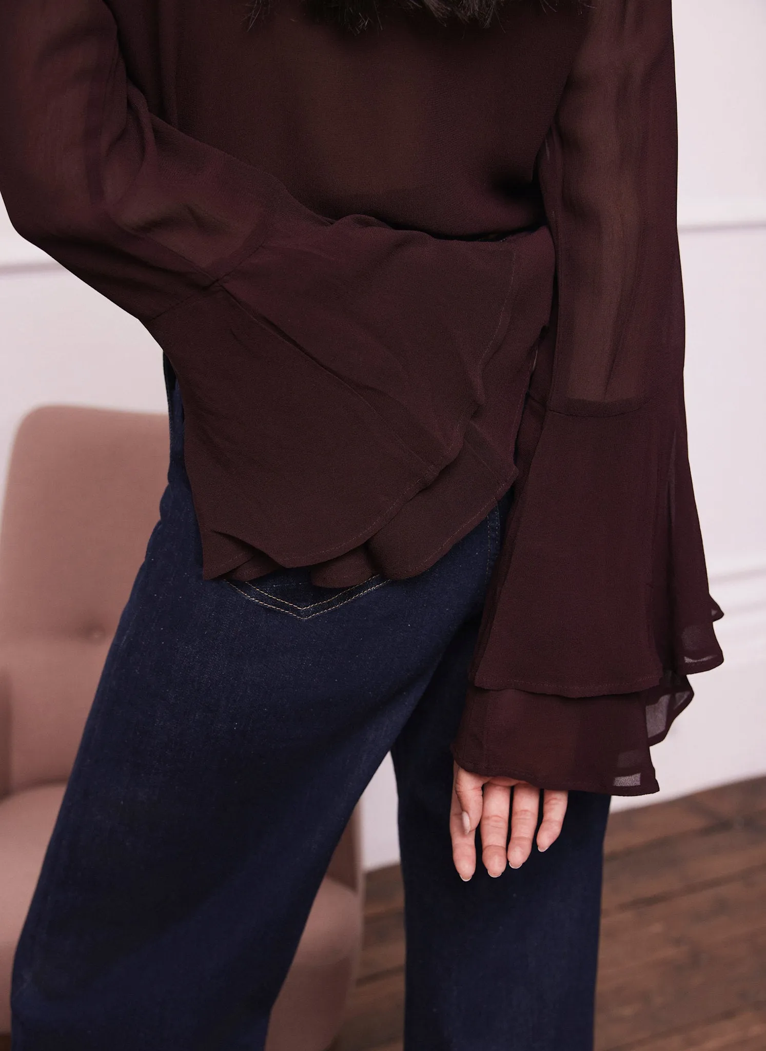 Burgundy Floral Detail Blouse sold by Mint Velvet product image thumbnail 5