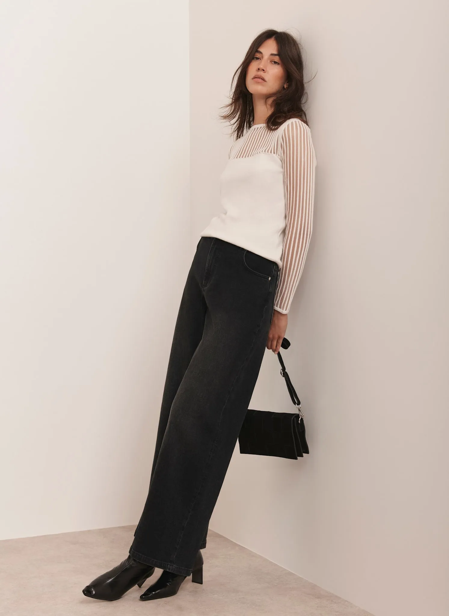 Cream Sheer Knit Top sold by Mint Velvet product image thumbnail 3