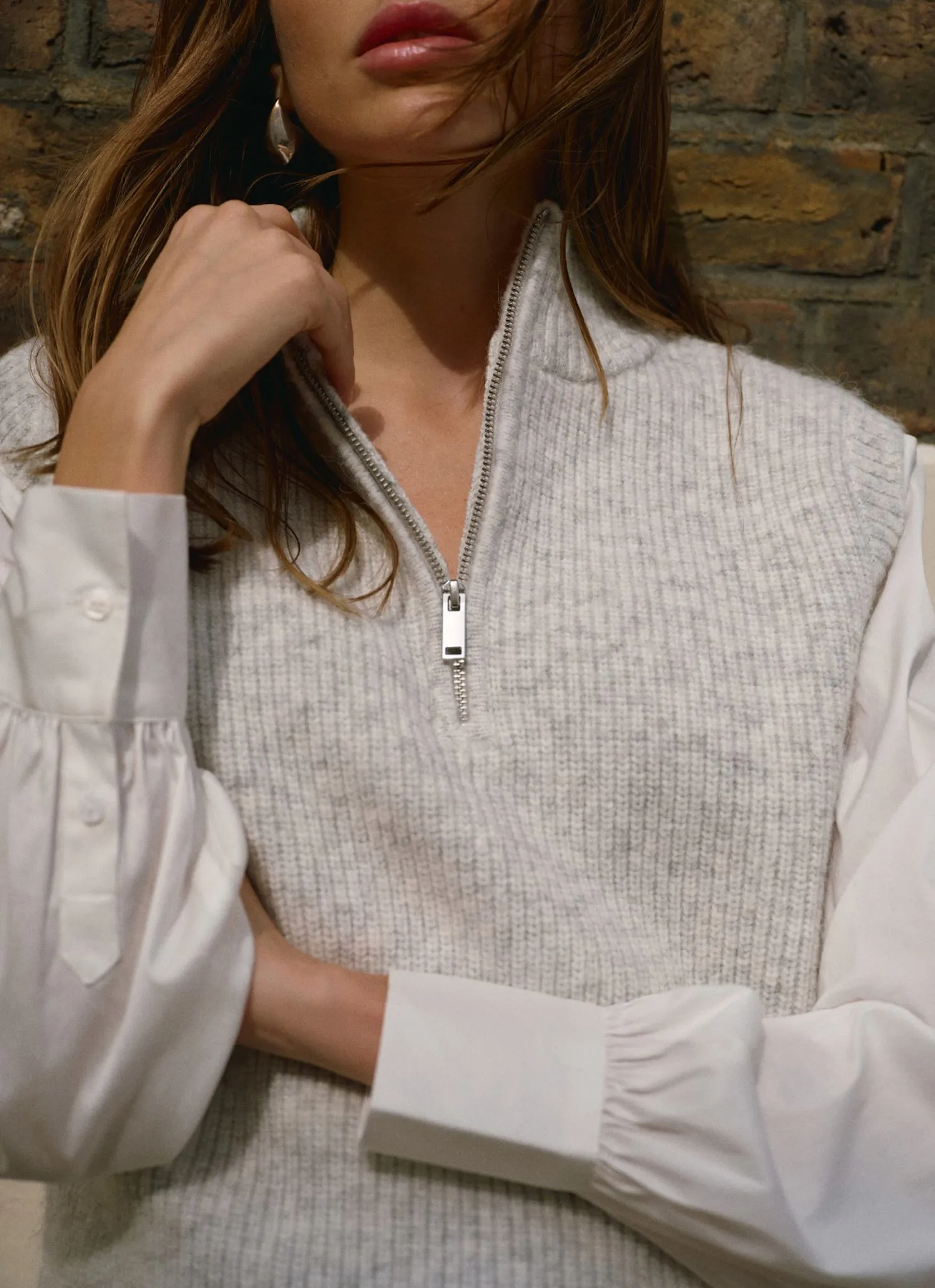 Grey Layered Shirt Knit Jumper sold by Mint Velvet product image thumbnail 3