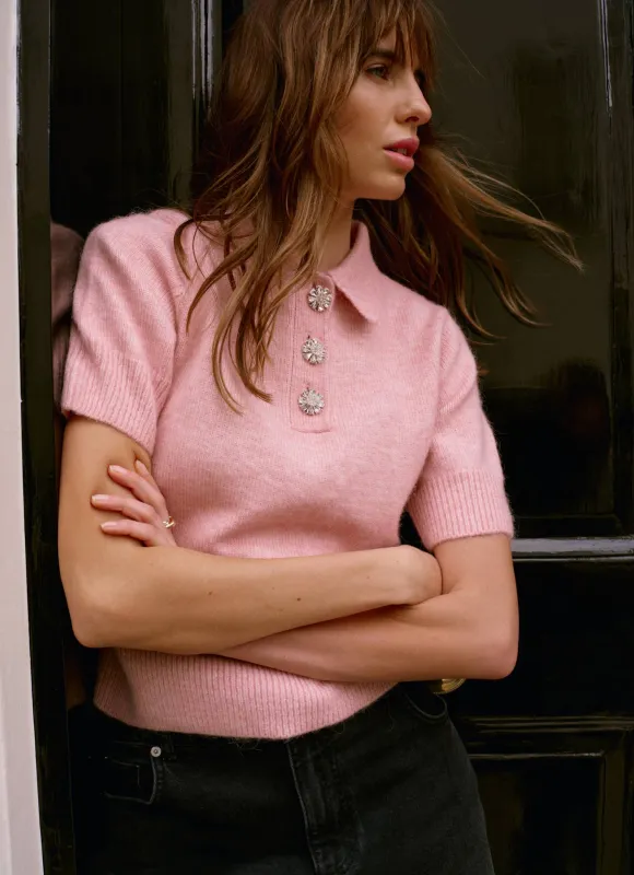 Pink Short Sleeve Knit Top sold by Mint Velvet