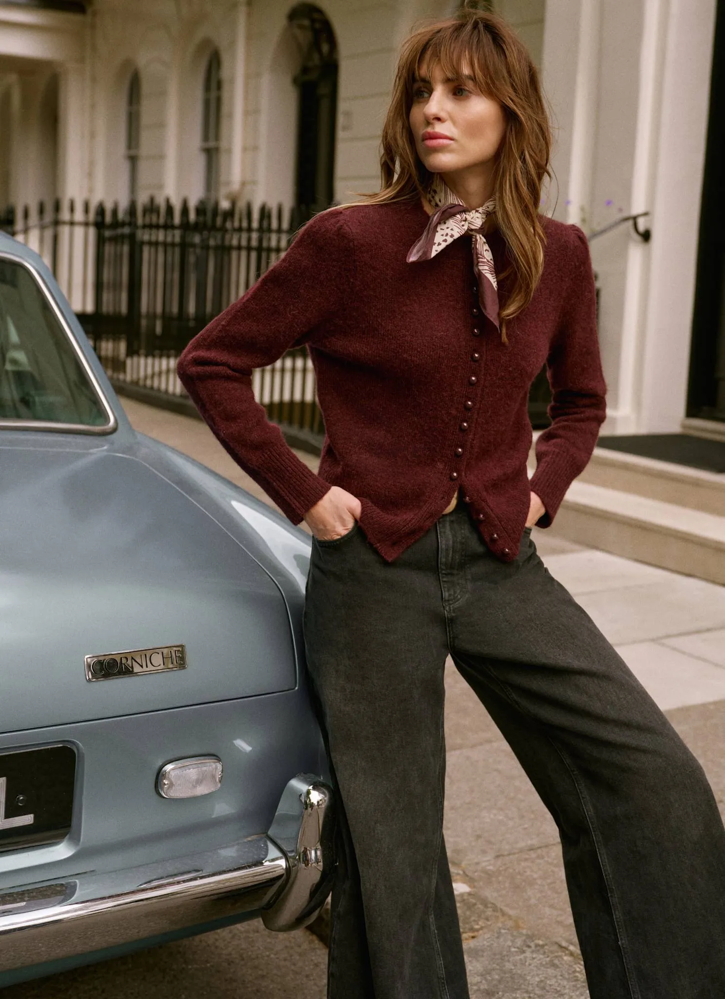 Burgundy Wool Blend Knit Cardigan sold by Mint Velvet product image thumbnail 5