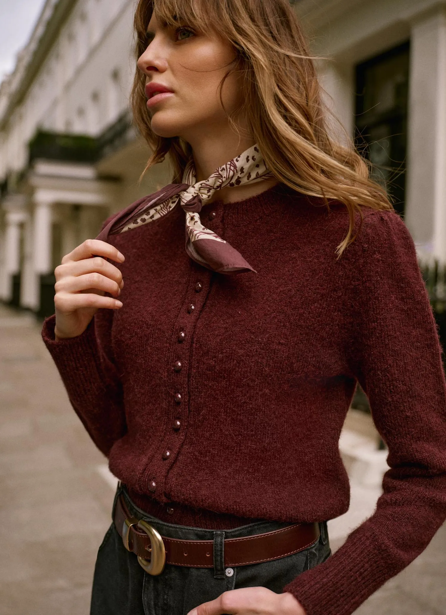 Burgundy Wool Blend Knit Cardigan sold by Mint Velvet product image thumbnail 2