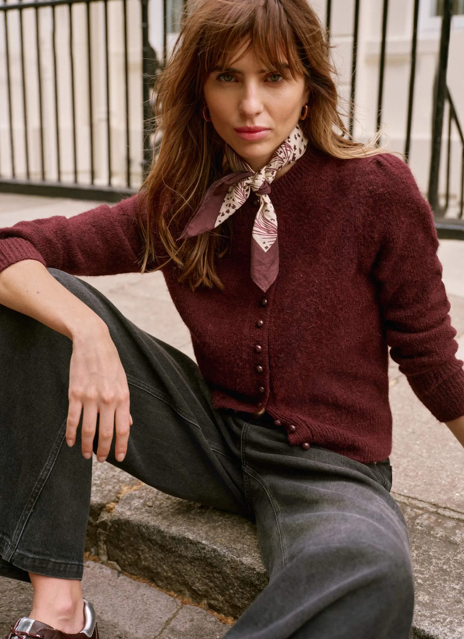 Burgundy Wool Blend Knit Cardigan sold by Mint Velvet product image thumbnail 3