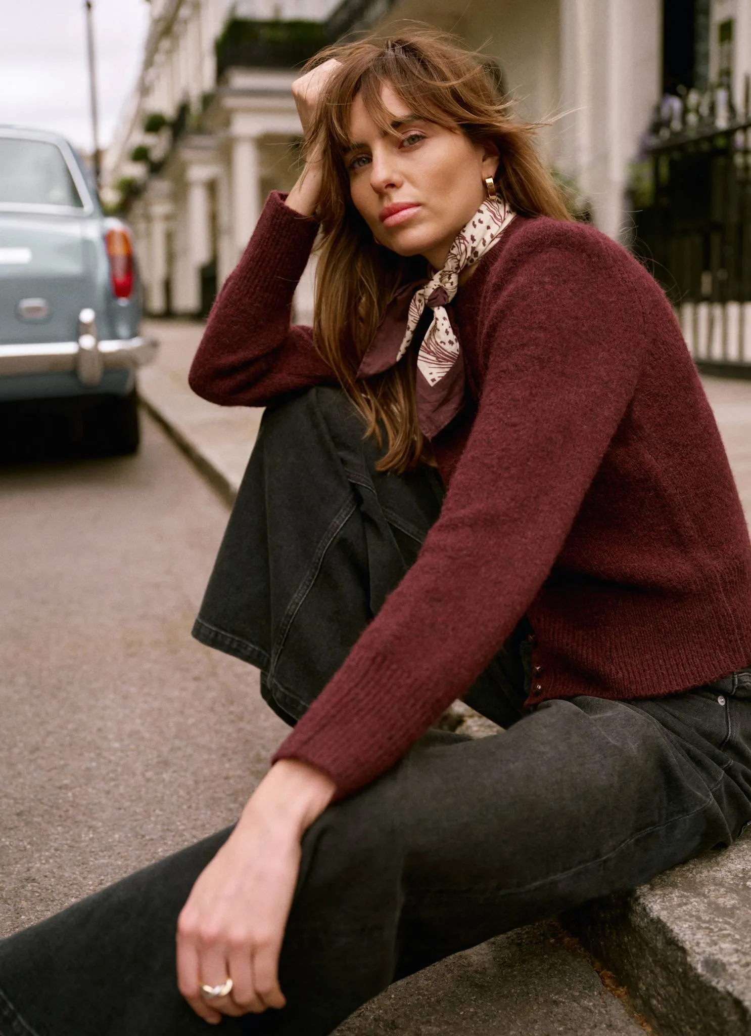 Burgundy Wool Blend Knit Cardigan sold by Mint Velvet product image thumbnail 4