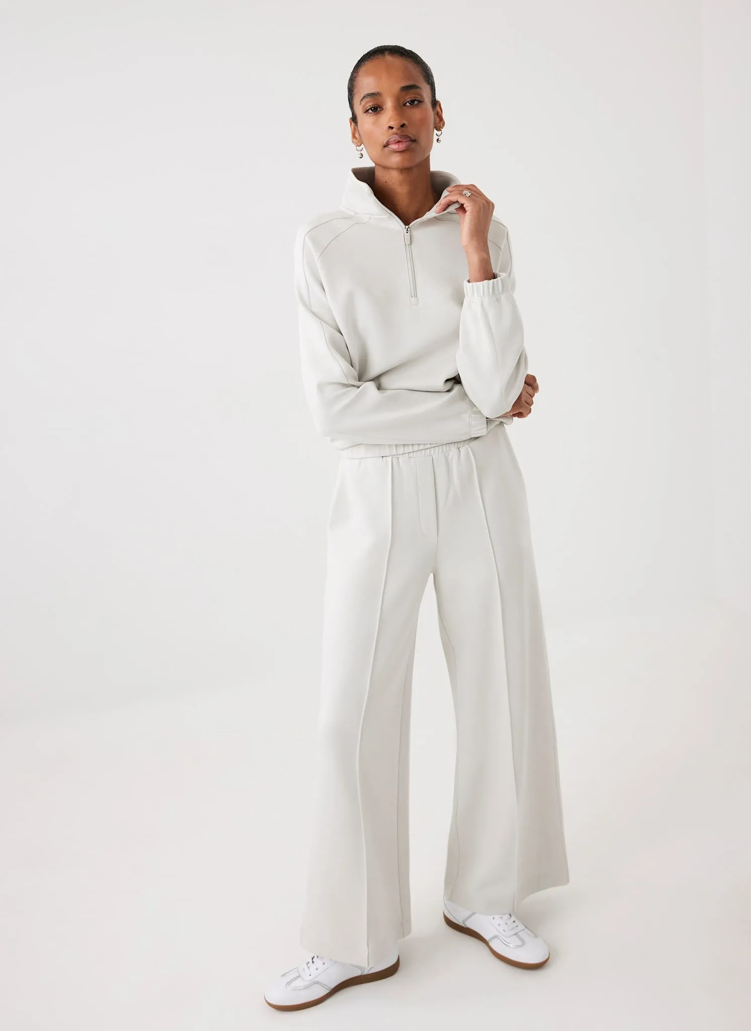 Cream Super Soft Wide Joggers sold by Mint Velvet product image thumbnail 4