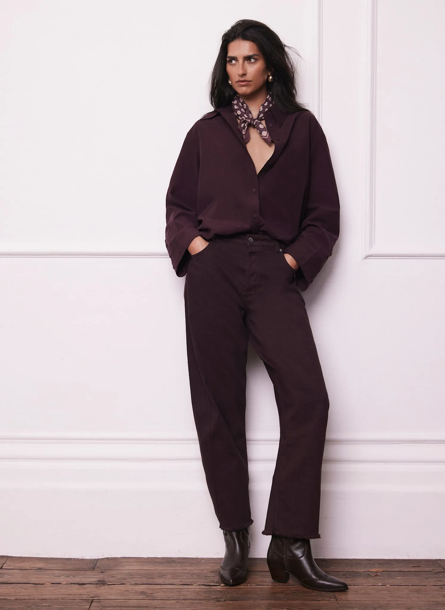 Burgundy Oversized Tailored Shirt sold by Mint Velvet product image thumbnail 4