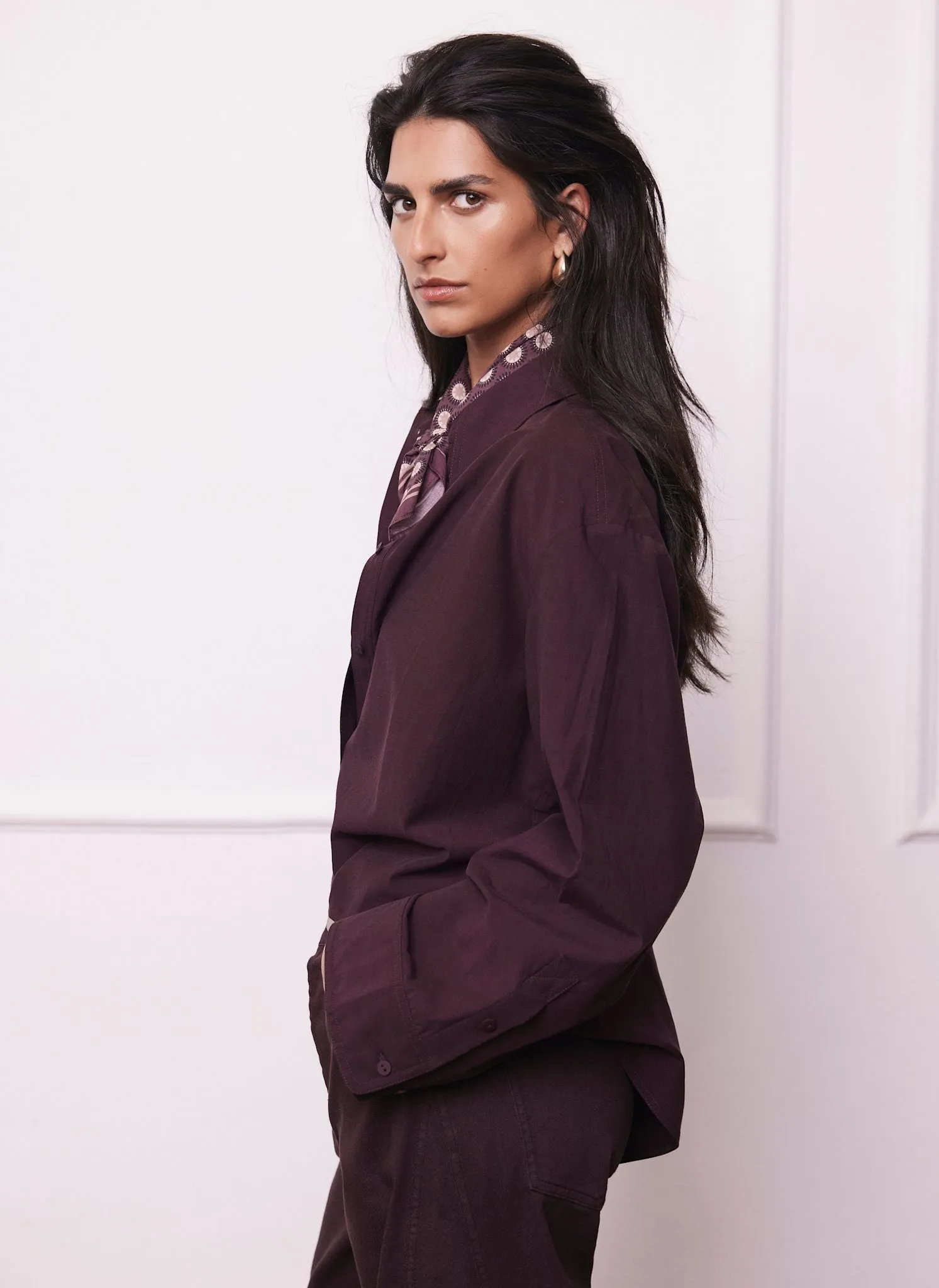 Burgundy Oversized Tailored Shirt sold by Mint Velvet product image thumbnail 5