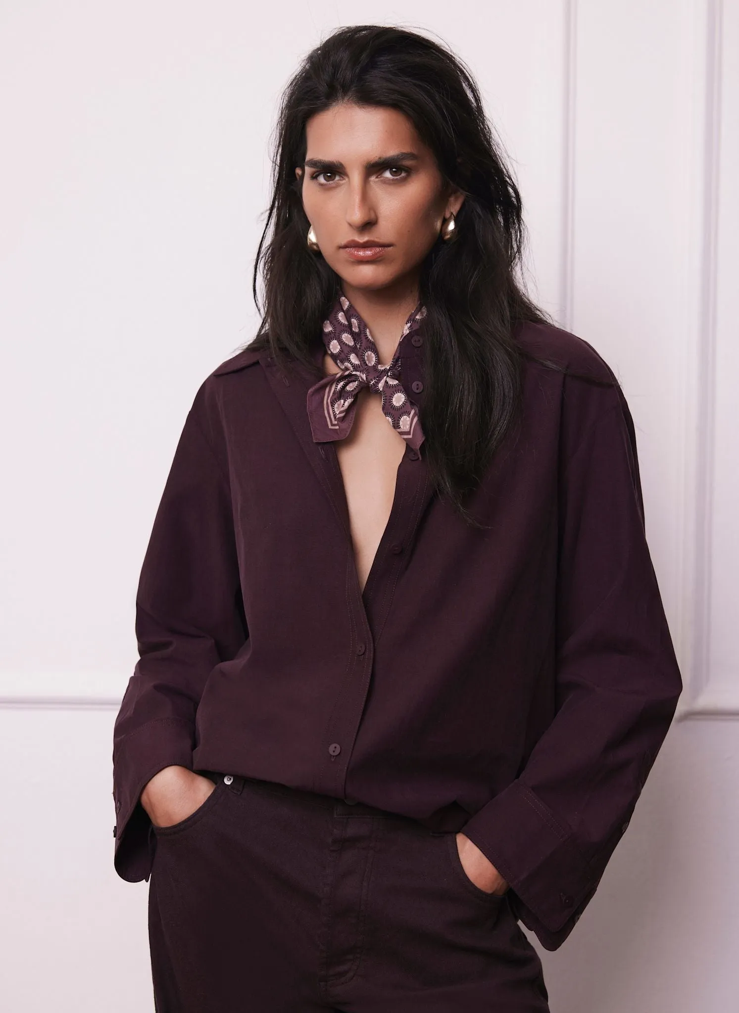 Burgundy Oversized Tailored Shirt sold by Mint Velvet product image thumbnail 3