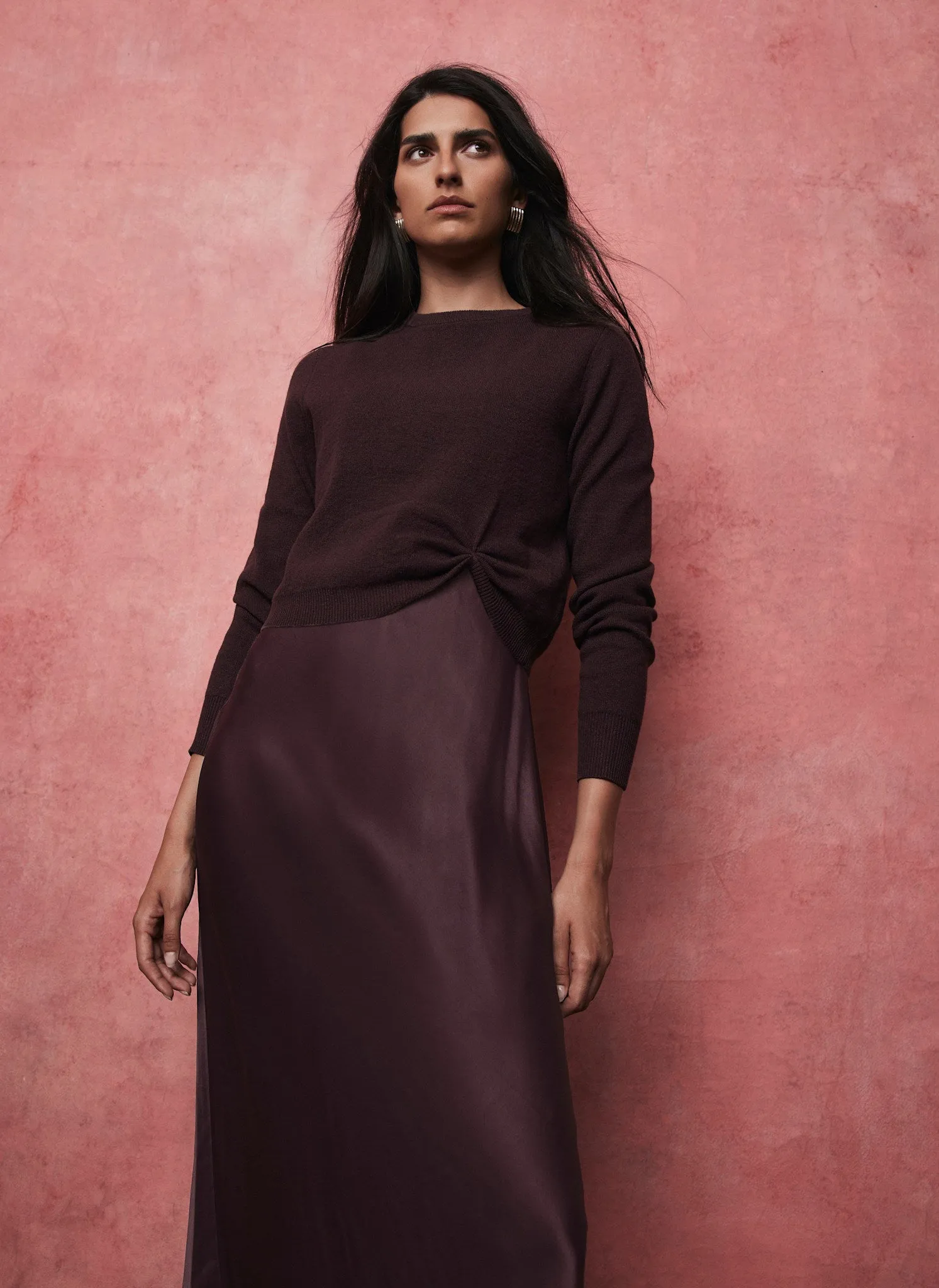 Burgundy Jumper Layered Slip Dress sold by Mint Velvet product image thumbnail 3