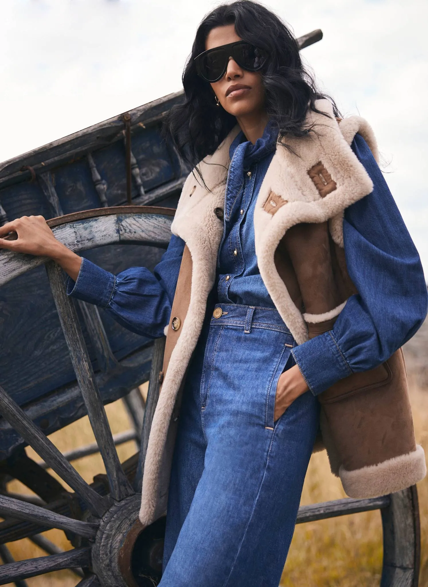 Tan Bonded High Neck Reversible Gilet sold by Mint Velvet