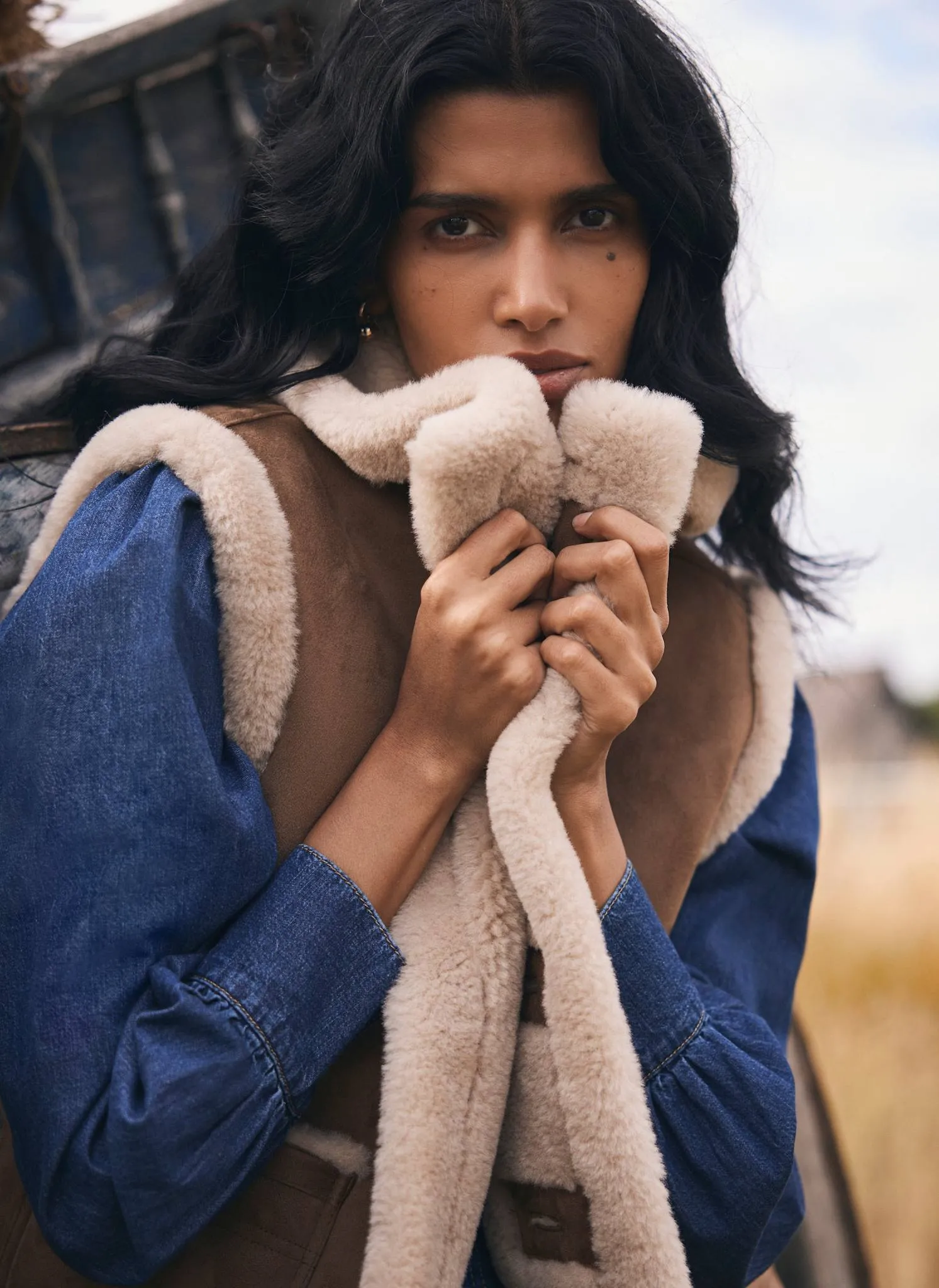 Tan Bonded High Neck Reversible Gilet sold by Mint Velvet product image thumbnail 3