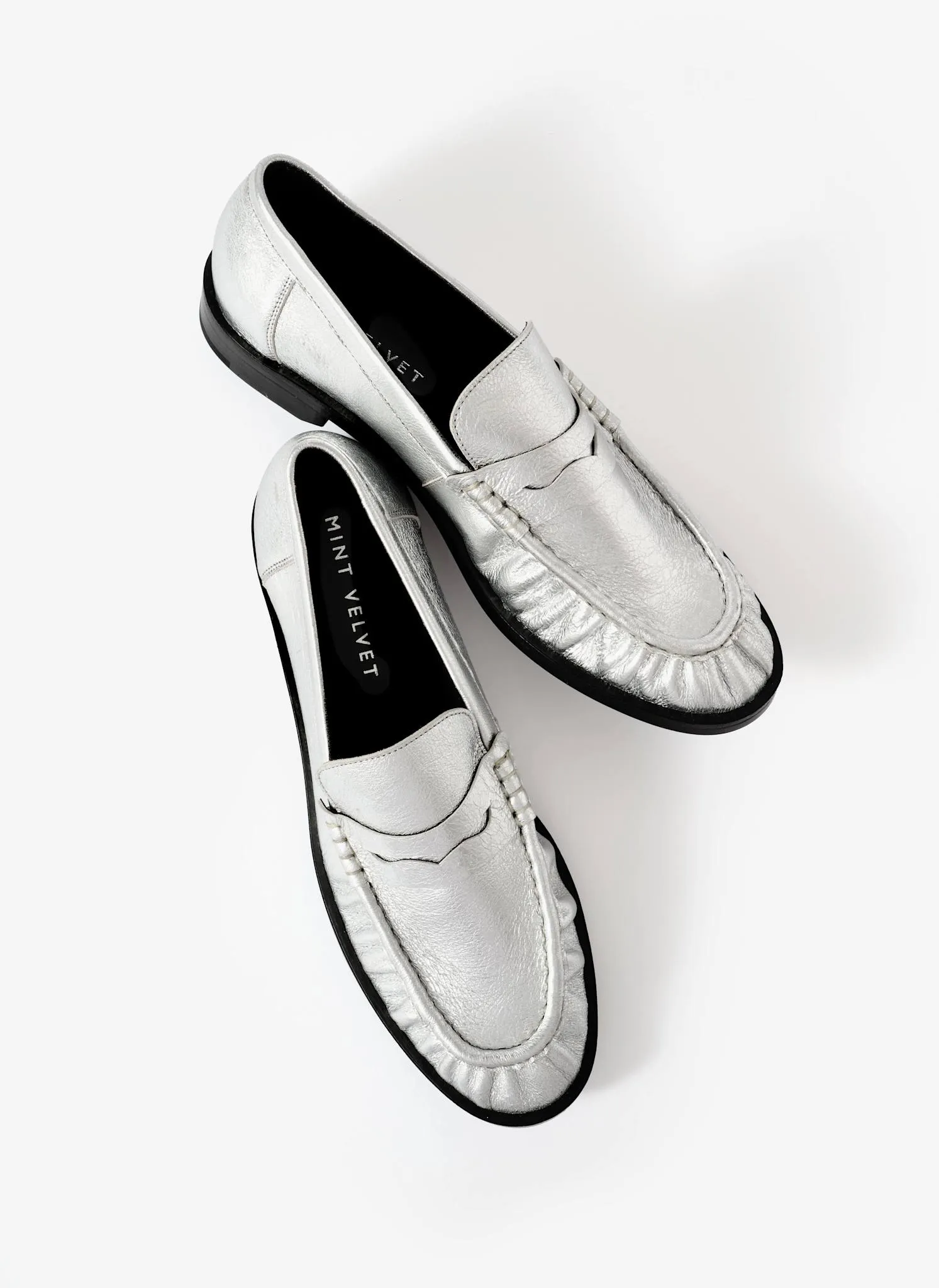 Gigi Silver Leather Loafers sold by Mint Velvet product image thumbnail 5