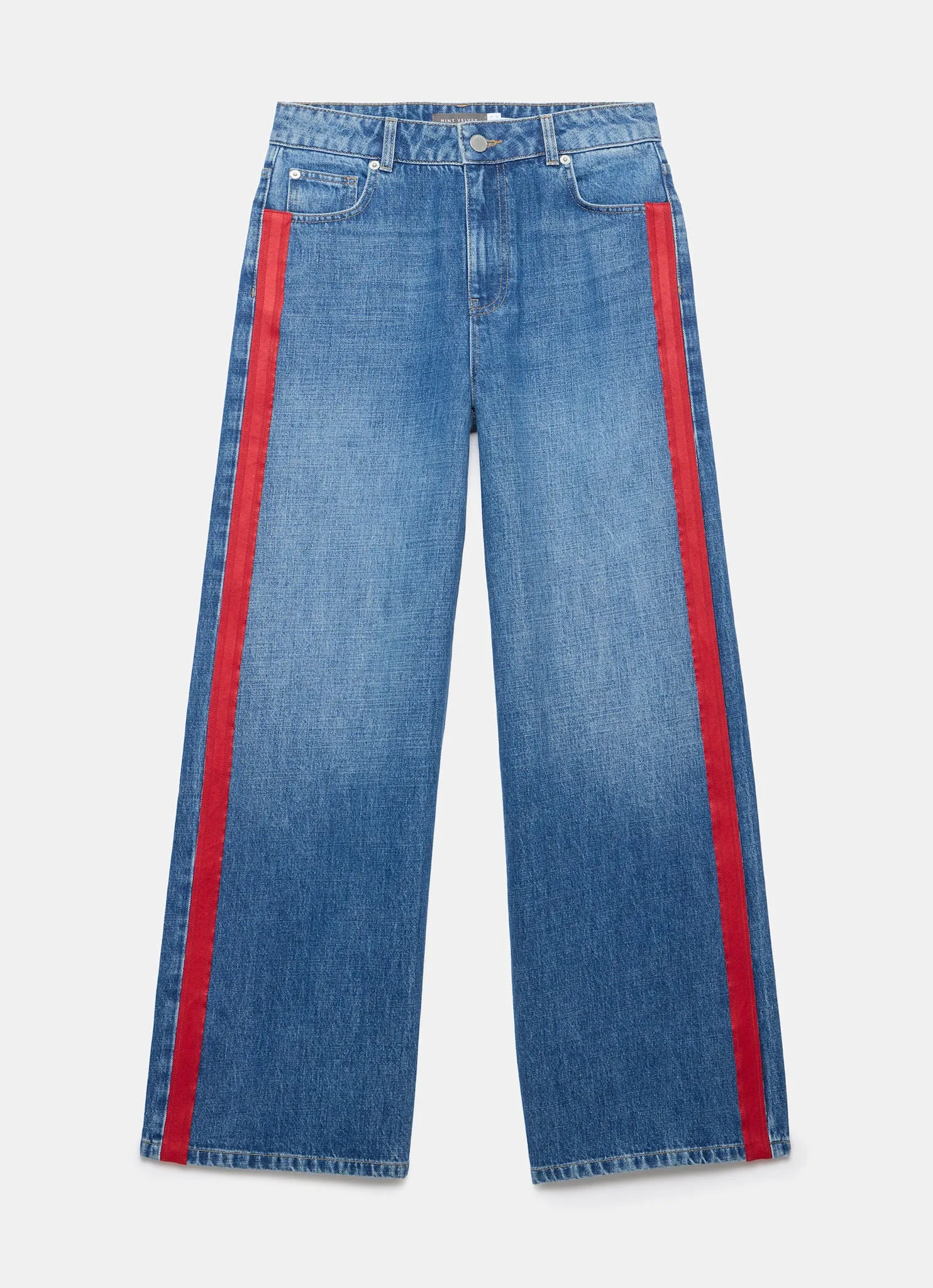 Indigo Side Stripe Wide Jeans sold by Mint Velvet product image thumbnail 5
